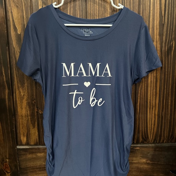 Time and Tru Tops - Time and Tru Blue Graphic Relaxed T-Shirt - Maternity
